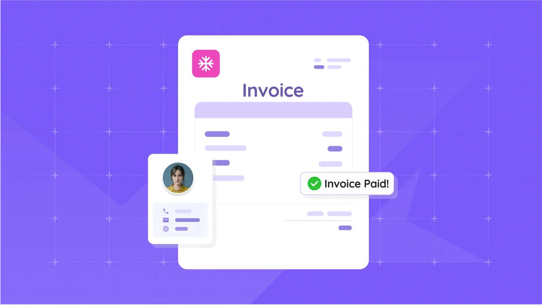 Illustration of creating invoices online and automating invoicing.