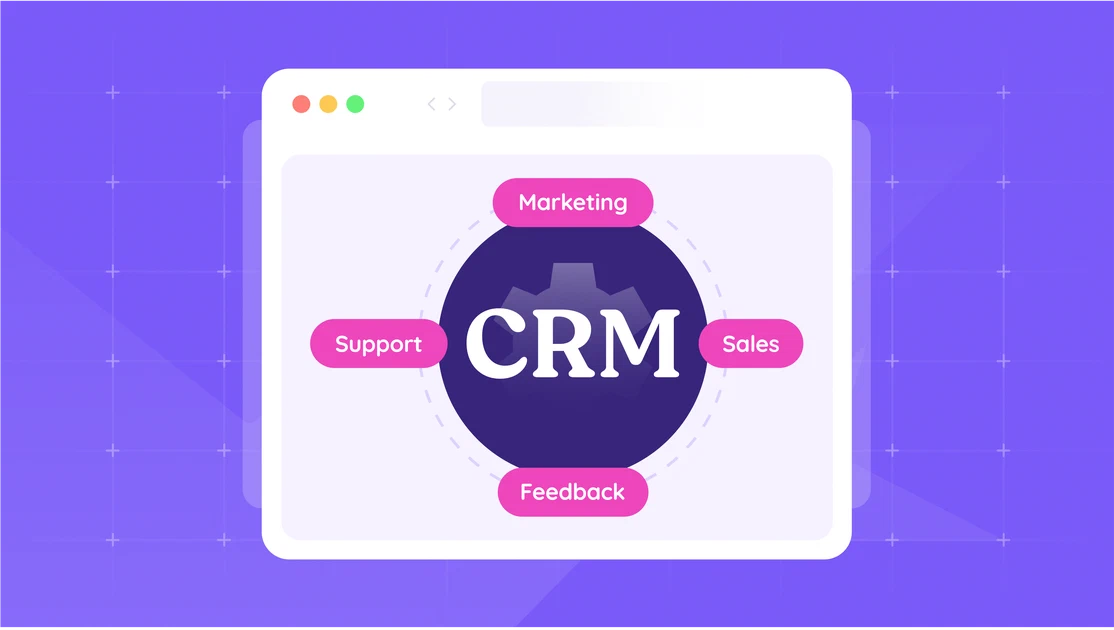 Illustratie van CRM-software voor Customer Relationship Management.