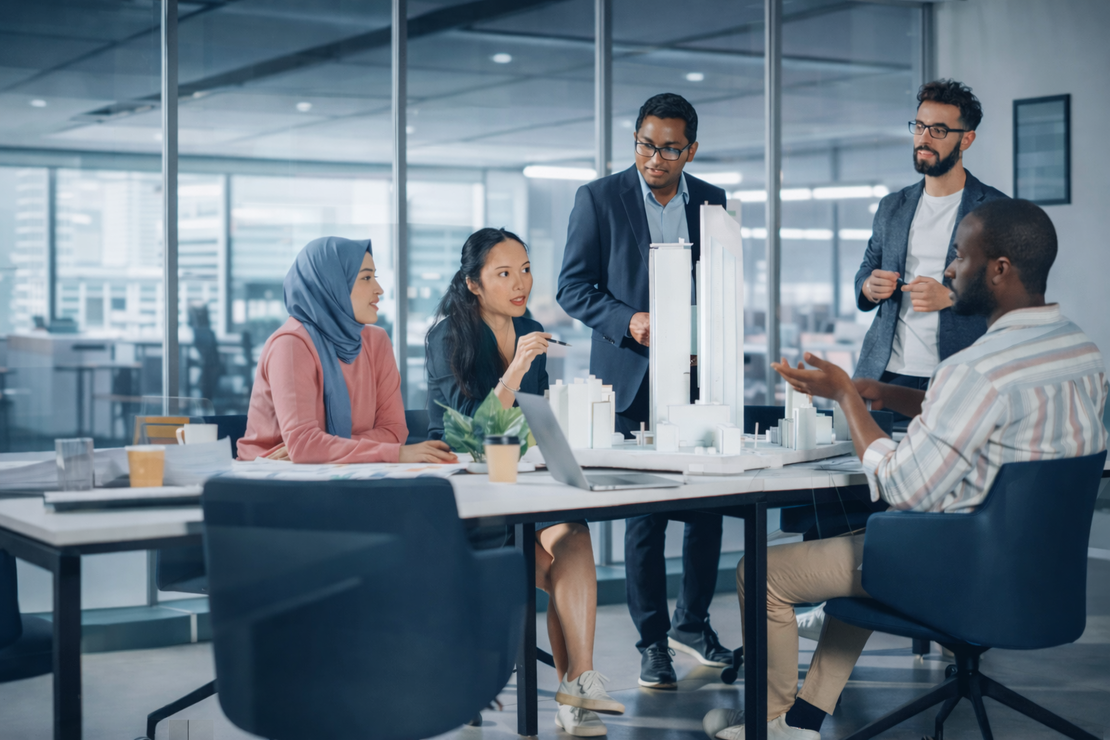 Professional services team reviewing client engagements, billable hours and invoices in FlowQi